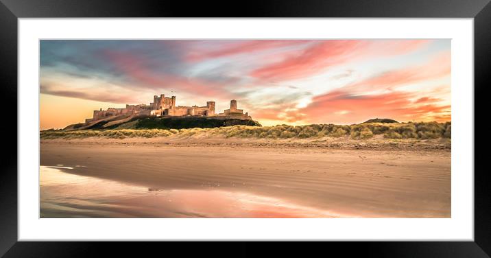Twilight at Bamburgh Castle Framed Mounted Print by Naylor's Photography
