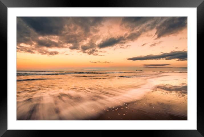Bamburgh Beach at Sunset Framed Mounted Print by Naylor's Photography