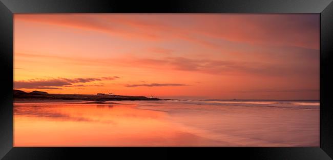  Red sunset -Bamburgh beach Framed Print by Naylor's Photography