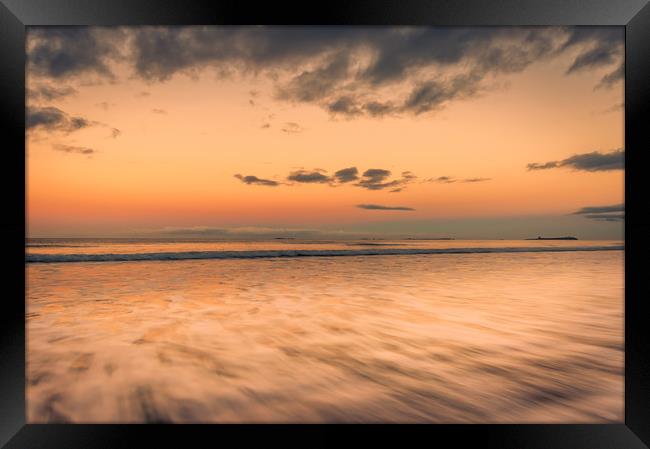 Bamburgh Beach Sunset Long Exposure Framed Print by Naylor's Photography