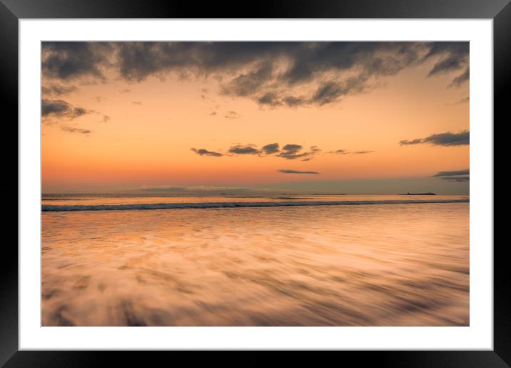 Bamburgh Beach Sunset Long Exposure Framed Mounted Print by Naylor's Photography