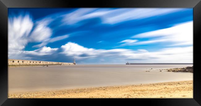 Prior's Haven beach and the Piers Framed Print by Naylor's Photography