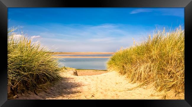 Through the dunes over to Budle Bay Framed Print by Naylor's Photography