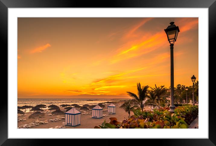 Costa Adeje Golden Sunset Framed Mounted Print by Naylor's Photography