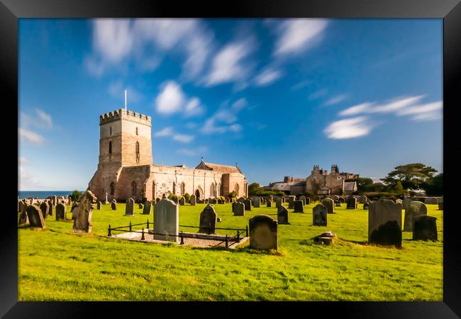 Pretty church of St Aidan's in Bamburgh Framed Print by Naylor's Photography