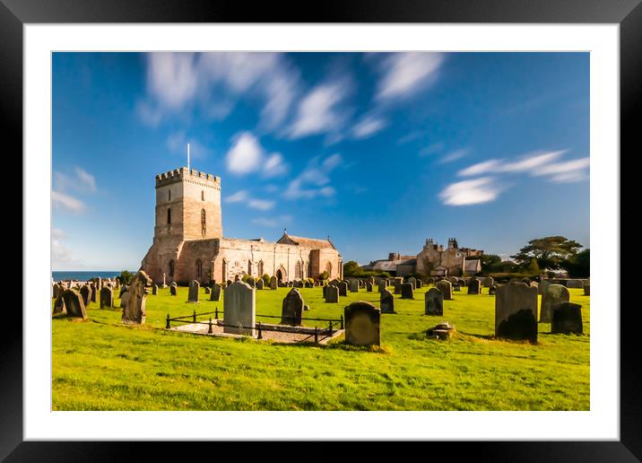 Pretty church of St Aidan's in Bamburgh Framed Mounted Print by Naylor's Photography