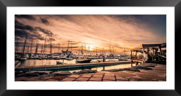 Sunset at Marina Rubicon  Framed Mounted Print by Naylor's Photography