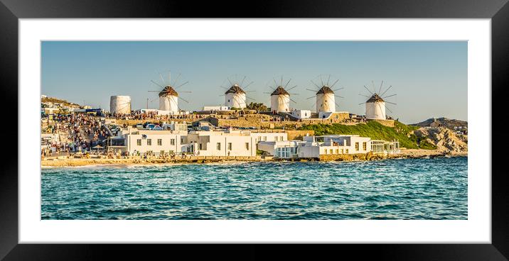 The Windmills of Mykonos Framed Mounted Print by Naylor's Photography