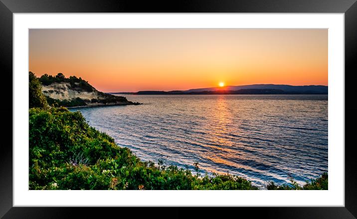 The Sun Setting over the Bay Framed Mounted Print by Naylor's Photography