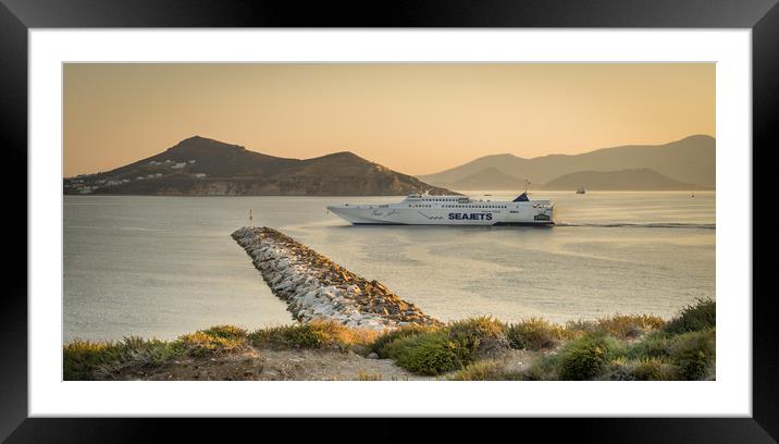 Naxos Port Seajets  Framed Mounted Print by Naylor's Photography