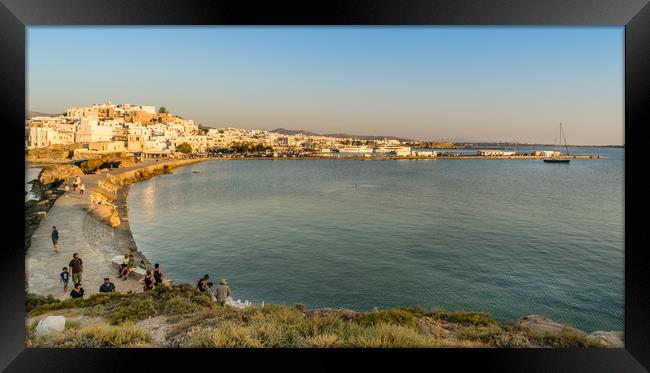 Sun Setting on Chora Town Framed Print by Naylor's Photography