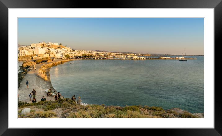 Sun Setting on Chora Town Framed Mounted Print by Naylor's Photography