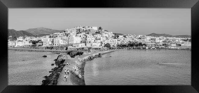 Sun Sets on Chora in Mono Framed Print by Naylor's Photography