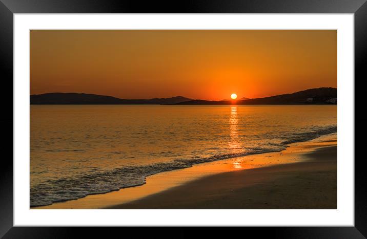Sunset over Agia Anna  Framed Mounted Print by Naylor's Photography