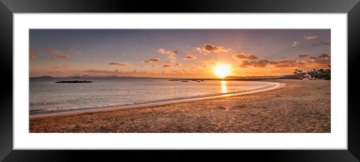 Playa Blanca Sunset Beach  Framed Mounted Print by Naylor's Photography