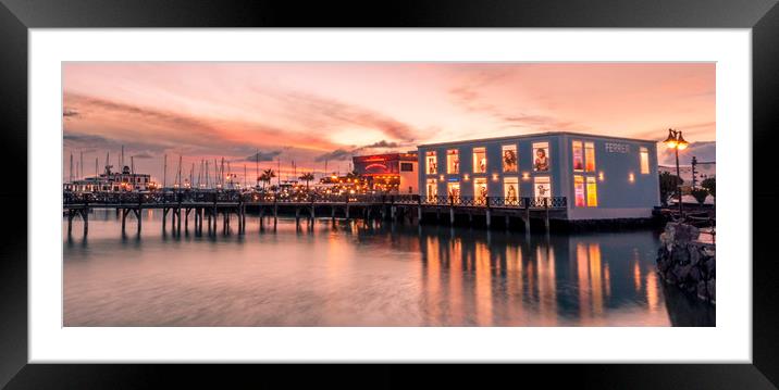 Sunset shopping at the Marina Framed Mounted Print by Naylor's Photography