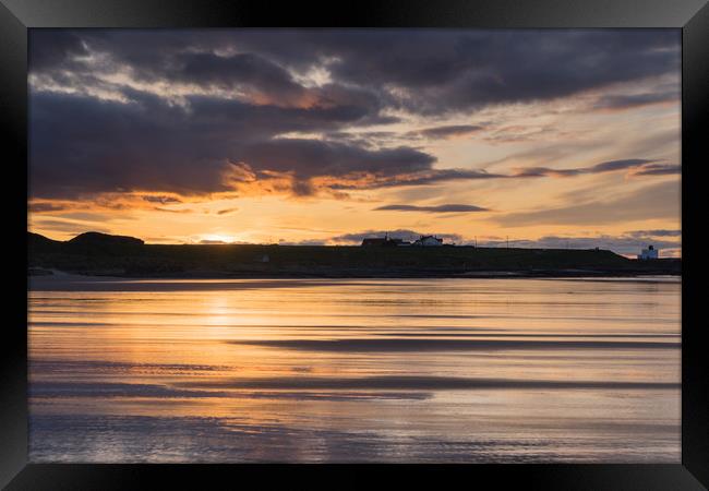 Bamburgh Beach Sundown Framed Print by Naylor's Photography