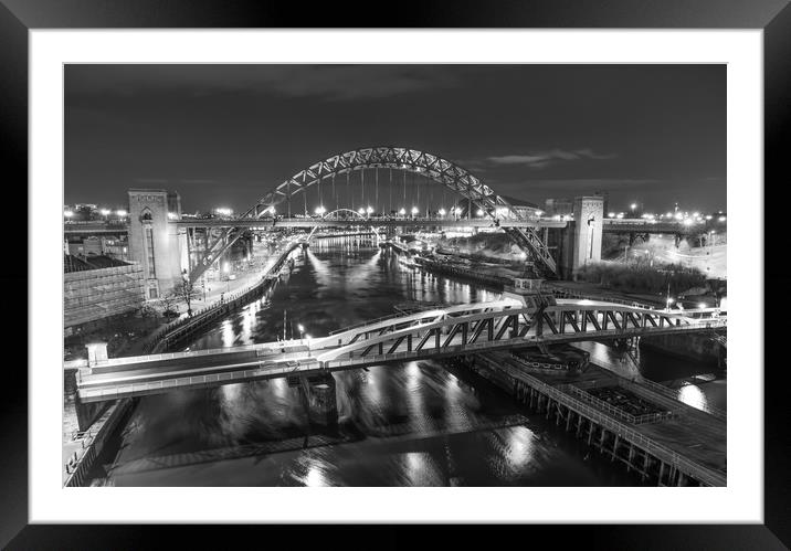 Black and White Bridges Framed Mounted Print by Naylor's Photography