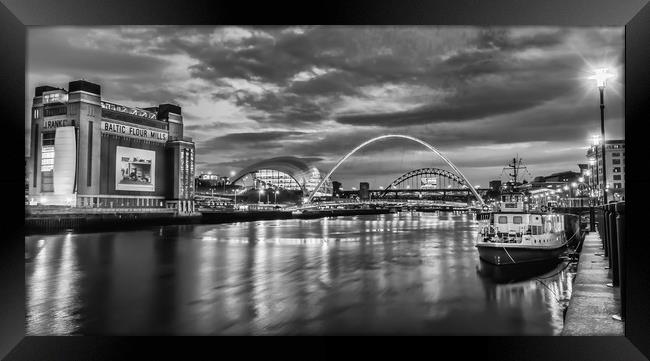 Newcastle Quayside at Night Framed Print by Naylor's Photography
