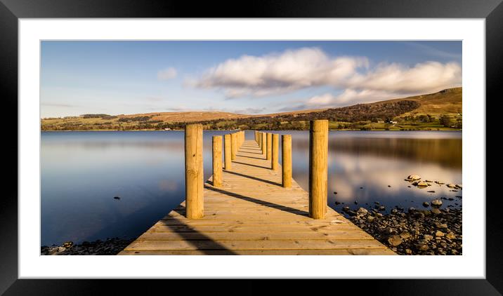 Jetty View to the Helvellyn mountains Framed Mounted Print by Naylor's Photography