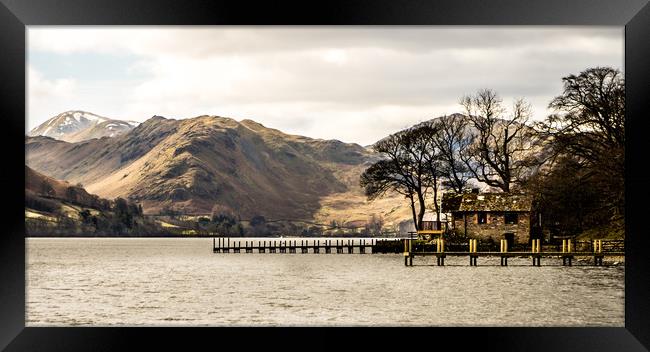 Moody Ullswater Boathouse Framed Print by Naylor's Photography
