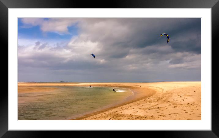 Kite Surfing at the bay Framed Mounted Print by Naylor's Photography