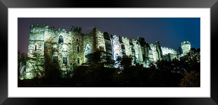 Illuminated Durham Castle Framed Mounted Print by Naylor's Photography