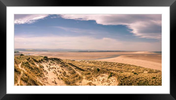 Panoramic from Budle Dunes Framed Mounted Print by Naylor's Photography
