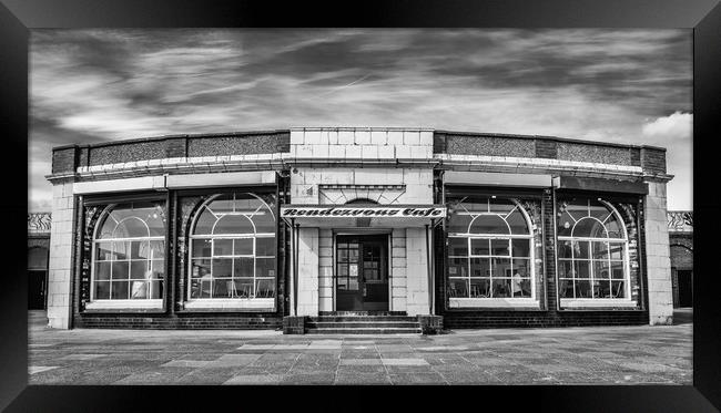 The Rendezvous Cafe in Mono Framed Print by Naylor's Photography