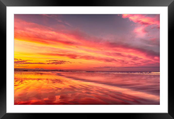 Sunset at the beach Framed Mounted Print by Naylor's Photography