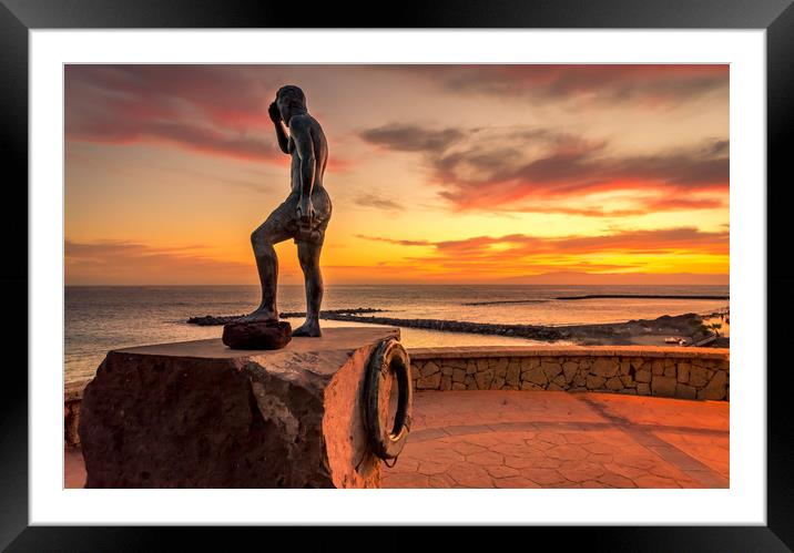 Statue of Javier Perez Ramos  Framed Mounted Print by Naylor's Photography
