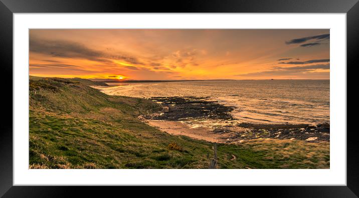 Dreamy sunset at Bamburgh beach  Framed Mounted Print by Naylor's Photography