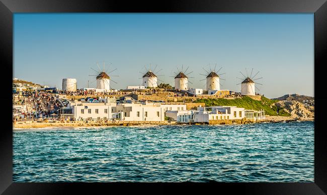 The Beautiful Windmills of Mykonos Framed Print by Naylor's Photography