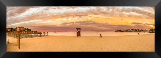 Palma Nova Panorama Framed Print by Naylor's Photography