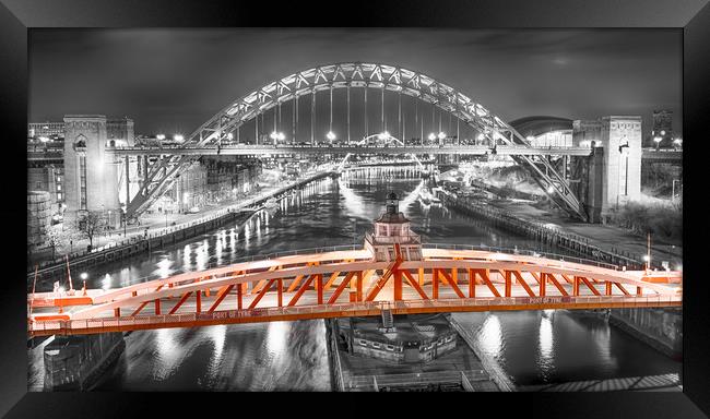 Red Swing Bridge Framed Print by Naylor's Photography