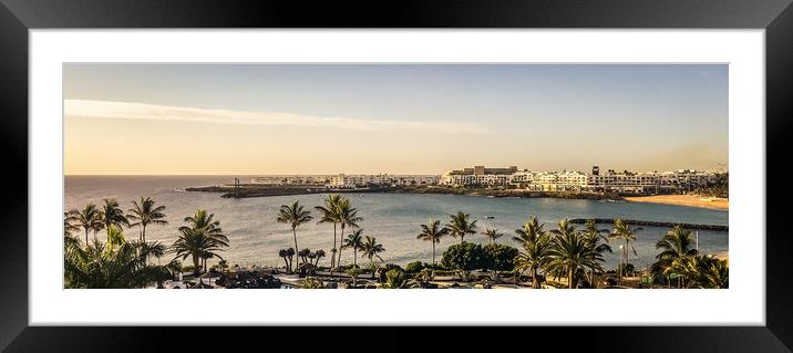 Las Cucharas beach in Costa Teguise Framed Mounted Print by Naylor's Photography