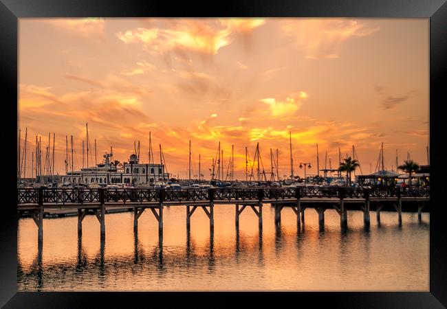 The beautiful sunset at Marina Rubicon Framed Print by Naylor's Photography