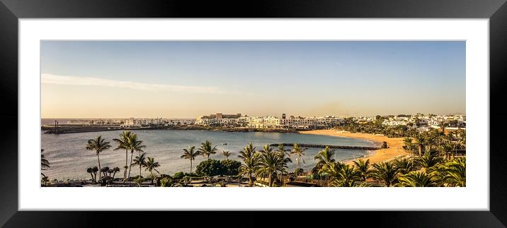 Costa Teguise - The beautiful Las Cucharas beach  Framed Mounted Print by Naylor's Photography