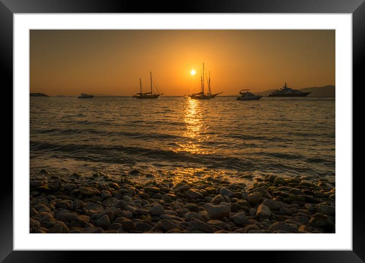 Drifting in Mykonos Framed Mounted Print by Naylor's Photography