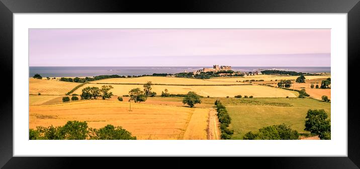 A panoramic vista of Bamburgh Castle Framed Mounted Print by Naylor's Photography