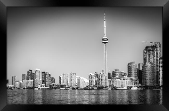 Look back at Toronto in black and white Framed Print by Naylor's Photography