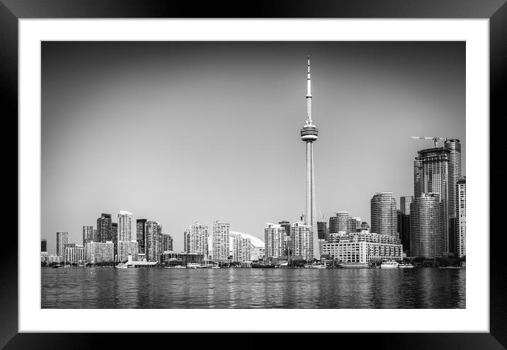 Look back at Toronto in black and white Framed Mounted Print by Naylor's Photography