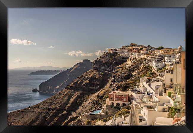 Beautiful view over Fira town Framed Print by Naylor's Photography
