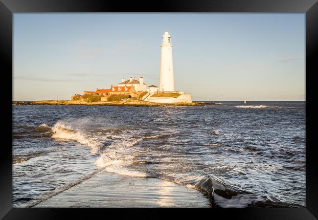A Winters Day at the lighthouse Framed Print by Naylor's Photography