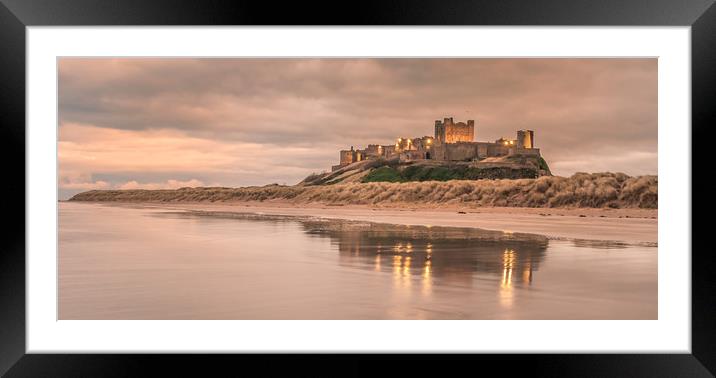 Time to reflect at Bamburgh Castle Framed Mounted Print by Naylor's Photography