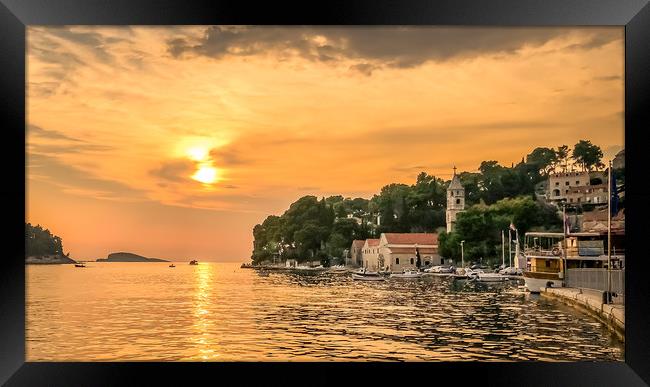 A cracking Cavtat evening sunset Framed Print by Naylor's Photography