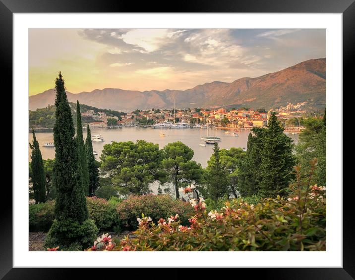 The old town of Cavtat at sunset Framed Mounted Print by Naylor's Photography