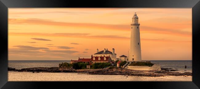 St. Mary's sunset Panorama Framed Print by Naylor's Photography
