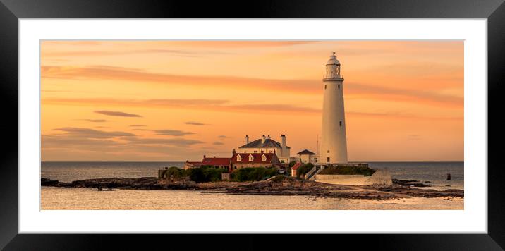 St. Mary's sunset Panorama Framed Mounted Print by Naylor's Photography