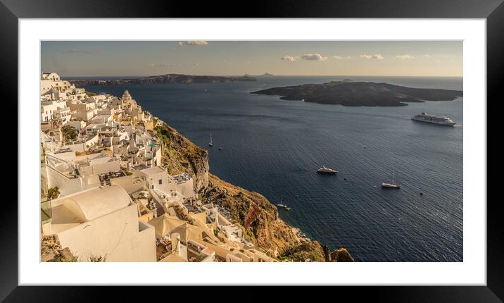 The view of Caldera of Santorini Framed Mounted Print by Naylor's Photography